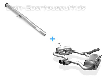 Fox Edelstahl Racing-Komplettanlage ab Kat. Ausgang mittig Mini Cooper S R53 2002-2006 2x76mm rund scharf gerade