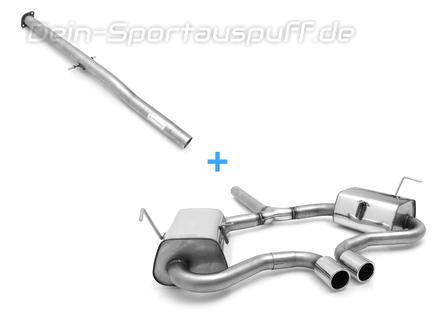 Fox Edelstahl Racing-Komplettanlage ab Kat. Ausgang mittig Mini Cooper S R53 2002-2006 2x76mm rund eingerollt gerade