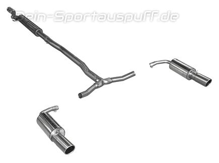 Fox Edelstahl Sportauspuff-Komplettanlage ab Kat Mini Cooper S Clubman R55 je 100mm rund eingerollt abgeschrägt mit Absorber