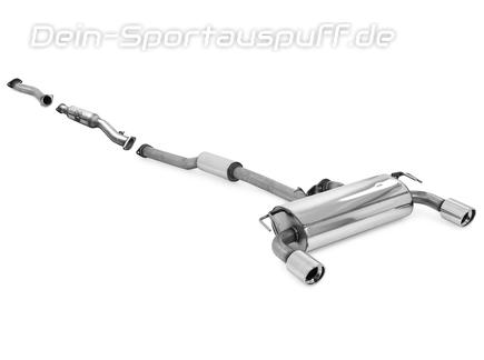 Fox Duplex Edelstahl Komplettanlage inkl. Kat ab Krümmer Mitsubishi Lancer 8 CYO Ralliart 1x100mm rund eingerollt abgeschrägt mit Absorber