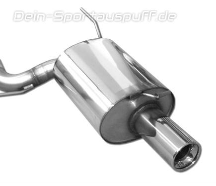 Fox Edelstahl Sportauspuff-Komplettanlage ab Kat Mitsubishi Lancer Evolution IX - Evo 9 1x90mm rund eingerollt gerade mit Absorber