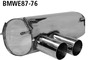 Bastuck Edelstahl Racing-Komplettanlage ab Kat BMW 1er E81 E87 130i 2x76mm rund scharf gerade ohne Absorber