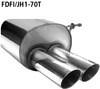 Bastuck Edelstahl Racing-Komplettanlage ab Kat Ford Fiesta JH1 JD3 Bj.01-08 2x70mm rund scharf abgeschrägt ohne Absorber