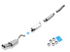 Fox Edelstahl Sportauspuff-Komplettanlage ab Kat Audi 80/90 89 B3 Limousine/Coupe u. B4 Cabrio 2x63mm rund scharf