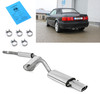 Fox Edelstahl Sportauspuff-Komplettanlage ab Kat Audi 80/90 89 B3 Limousine/Coupe u. B4 Cabrio 135x80mm flachoval