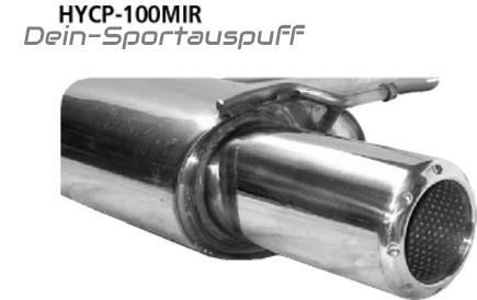 Bastuck Edelstahl Sportauspuff rechts (für Duplex Anlagen) Hyundai Coupe GK 6 Zyl. 100mm Audi TT Design gerade mit Absorber