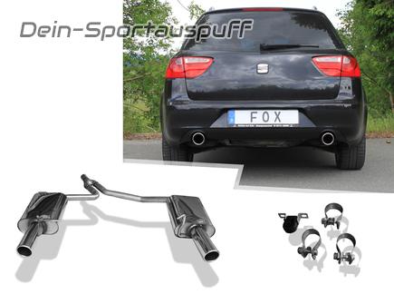 Fox Edelstahl Duplex Sportauspuff Seat Exeo Limo u. ST je 1x90mm rund eingerollt abgeschrägt ohne Absorber