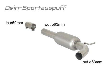 Ragazzon Edelstahl Vorschalldämpfer VW Polo 6R WRC 63,5mm-System