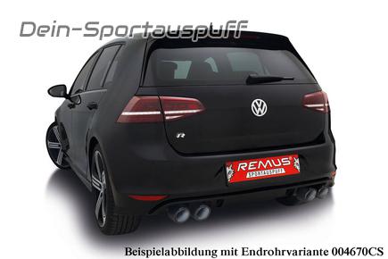 Remus Edelstahl Duplex Sportauspuff VW Golf 7 R je 2x98mm Street Race Black