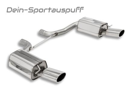 Fox Edelstahl Duplex Sportauspuff Audi RS6 4F Typ C6 Limousine u. Avant je 140x90mm oval eingerollt abgeschrägt
