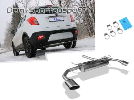 FOX Edelstahl Duplex Sportauspuff Opel Mokka je 115x85mm Porsche-Design oval eingerollt seitlich abgeschrägt