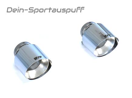 Remus Edelstahl Endrohrsatz 2x102mm rund scharfkantig abgeschrägt (Länge 145mm)