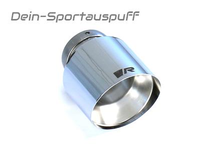 Remus Edelstahl Endrohr 102mm rund scharfkantig abgeschrägt (Länge: 145mm)