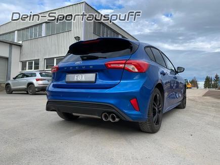 FOX Edelstahl Sportauspuff Ford Focus 4 ST-Line 2x90mm rund doppelwandig abgeschrägt