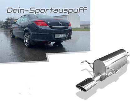 Fox Edelstahl Sportauspuff Opel Astra H Twin Top 115x85mm oval eingerollt abgeschrägt