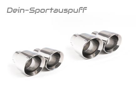 Milltek Edelstahl Duplex Endrohrsatz je 2x100mm rund doppelwandig abgeschrägt