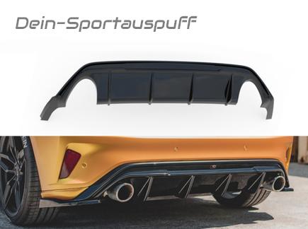 Maxton Heckeinsatz Diffusor schwarz glanz für Ford Focus 4 ST