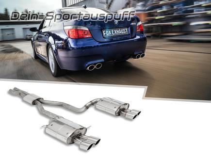 Fox Edelstahl Sportauspuff-Komplettanlage BMW 5er E60 M5 Limousine je 2x115x85mm