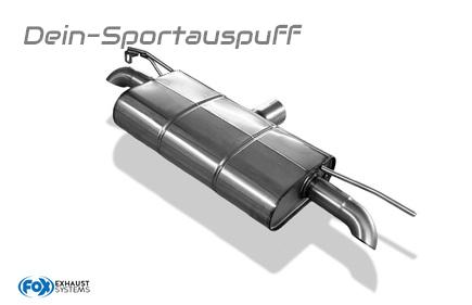 FOX Edelstahl Duplex Sportauspuff Skoda Karoq 2.0l TSI je 1x Dieseloptik nach unten gebogen