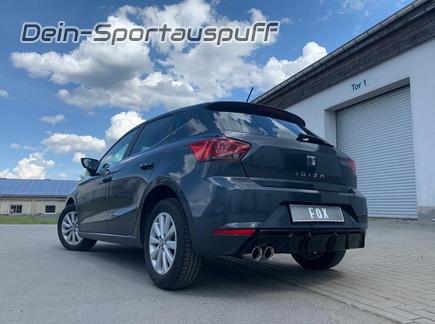 FOX Sport-Komplettanlage ab OPF mit Klappenstrg. Seat Ibiza 6F 1.5 2x80mm