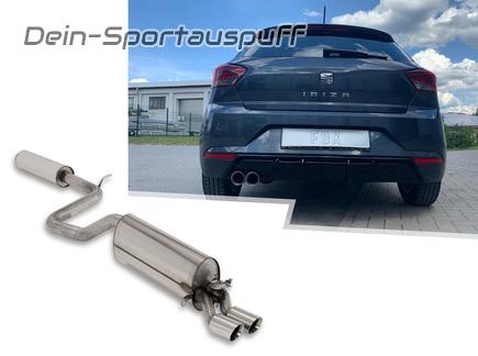 FOX Sport-Komplettanlage ab OPF mit Klappenstrg. Seat Ibiza 6F 1.5 2x76mm