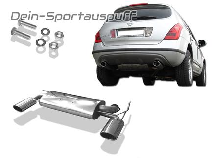 Fox Edelstahl Duplex Sportauspuff Nissan Murano Z50 140x90mm oval eingerollt abgeschrägt