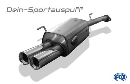 Fox Edelstahl Sportauspuff Opel Astra G CC Fließheck 2x80mm rund eingerollt gerade mit Absorber
