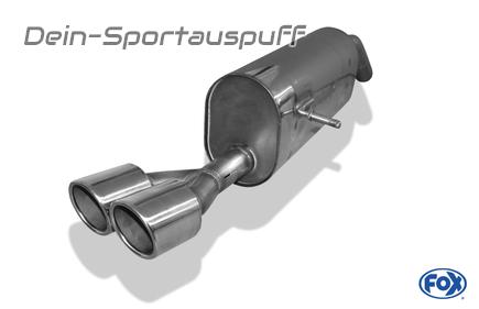 Fox Edelstahl Sportauspuff Peugeot 207 RC 2x100mm rund eingerollt abgeschrägt