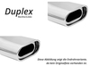 Fox Edelstahl Duplex Sportauspuff Renault Clio 2 Typ B 2.0l 16V 135x80mm flachoval eingerollt abgeschrägt mit Absorber