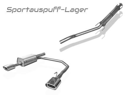 Fox Duplex Komplettanlage Ø63mm Opel Astra G Coupe Cabrio 135x80mm flachoval