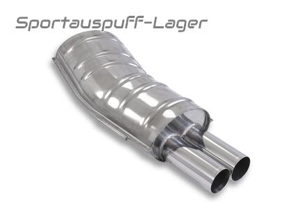 Eisenmann Edelstahl Sportauspuff BMW 3er E36 Limo Coupe Cabrio Touring 320i 323i 2x76mm rund scharf gerade