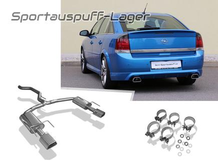 Fox Edelstahl Duplex Sportauspuff Opel Vectra C OPC je 142x78mm trapezförmig eingerollt gerade