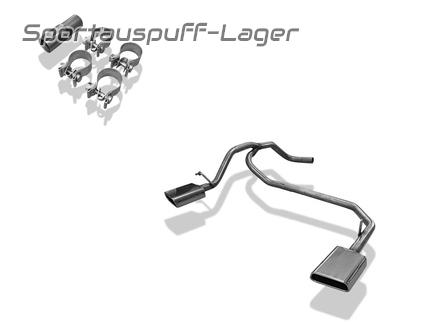 Fox Edelstahl Duplex Endrohrgeweih Seat Mii je 145x65mm trapezförmig eingerollt nach unten & seitlich abgeschrägt