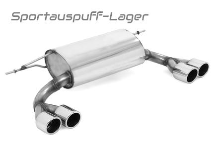 Fox Edelstahl Duplex Sportauspuff BMW 3er F30/F31 320d Limousine/Touring mit M-Paket je 2x80mm rund eingerollt abgeschrägt