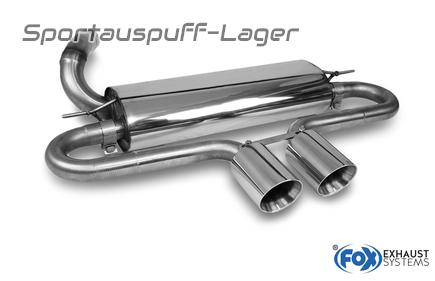 FOX Edelstahl Mittig Sportauspuff Ford Focus 3 ST 2x90mm rund doppelwandig abgeschrägt