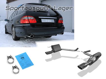 Fox Edelstahl Duplex Sportauspuff Mercedes E-Klasse W211 S211 T-Modell je 115x85mm oval eingerollt abgeschrägt