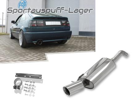 Fox Edelstahl Sportauspuff VW Corrado 2.0l 16V 100mm rund doppelwandig abgeschrägt