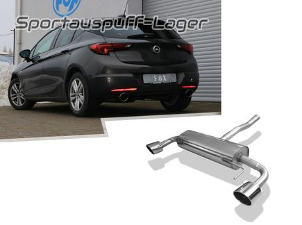 FOX Edelstahl Duplex Sportauspuff Opel Astra K 1.6 Turbo je 129x106mm oval eingerollt abgeschrägt