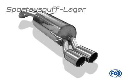 FOX Edelstahl Sportauspuff Ø63,5mm VW Polo 6R GT u. GTI 2x90mm rund eingerollt abgeschrägt