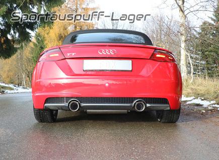 FOX Edelstahl Duplex Sportauspuff Audi TT 8S/FV Frontantrieb je 100mm rund doppelwandig abgeschrägt