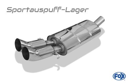 Fox Edelstahl Sportauspuff Audi 80/90 89 B3 Limousine Coupe und B4 Cabrio 2x76mm DTM rund scharf gerade