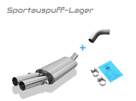 Fox Sportauspuff inkl. Adapter Audi 80/90 89 B3 Limo & Coupe+B4 Cabrio 1.6-2.0l