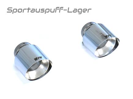Remus Edelstahl Endrohrsatz 2x102mm rund scharfkantig abgeschrägt (Länge 145mm)