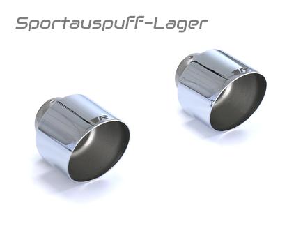 Remus Edelstahl Endrohrsatz 2x115mm rund scharfkantig abgeschrägt (Länge 145mm)