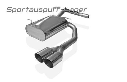 FOX Edelstahl Sportauspuff Ausgang mittig VW Lupo 2x80mm rund scharf abgeschrägt