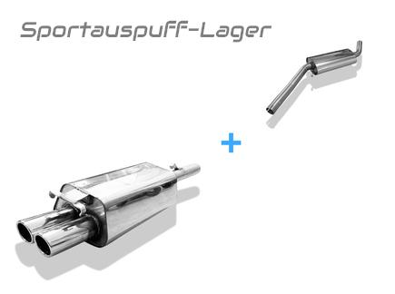 FOX Edelstahl Sportauspuff-Komplettanlage ab Kat. Audi 100/A6 Typ C4 2.8 2x76mm