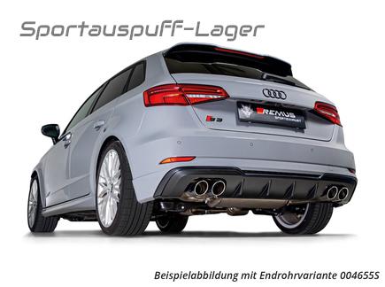 Remus Edelstahl Komplett-Anlage ab OPF Audi S3 8V je 2x84mm SR Black Chrome 