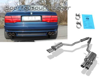 FOX Edelstahl Sportauspuffanlage BMW 8er E31 220kW je 2x90mm doppelwandig