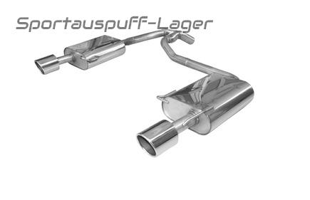 Fox Edelstahl Duplex Sportauspuff Ford Mondeo MK4 Fließheck 2.5l ab 2007 je 100mm rund eingerollt abgeschrägt