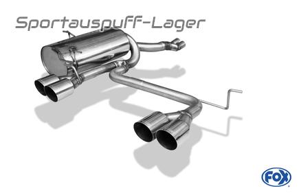 Fox Edelstahl Duplex Sportauspuff BMW 3er E46 320i 325i 330i Limousine/Touring/Coupe/Cabrio M3-Optik 2x90mm rund doppelwandig abgeschrägt